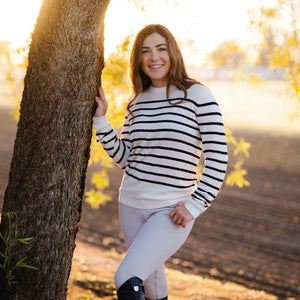 allyourwedding ESSENTIAL™: Stripe Crewneck | Classic White