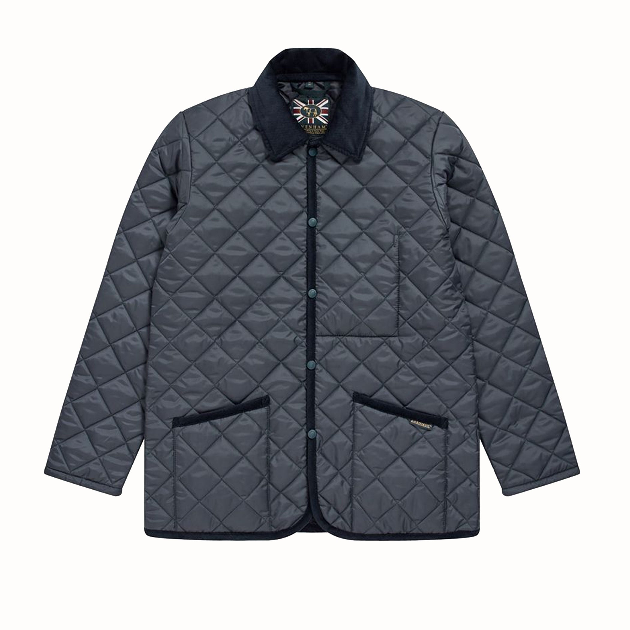 Lavenham Collarless Jacket - Big Quilt Lamp Black – Stomping Ground