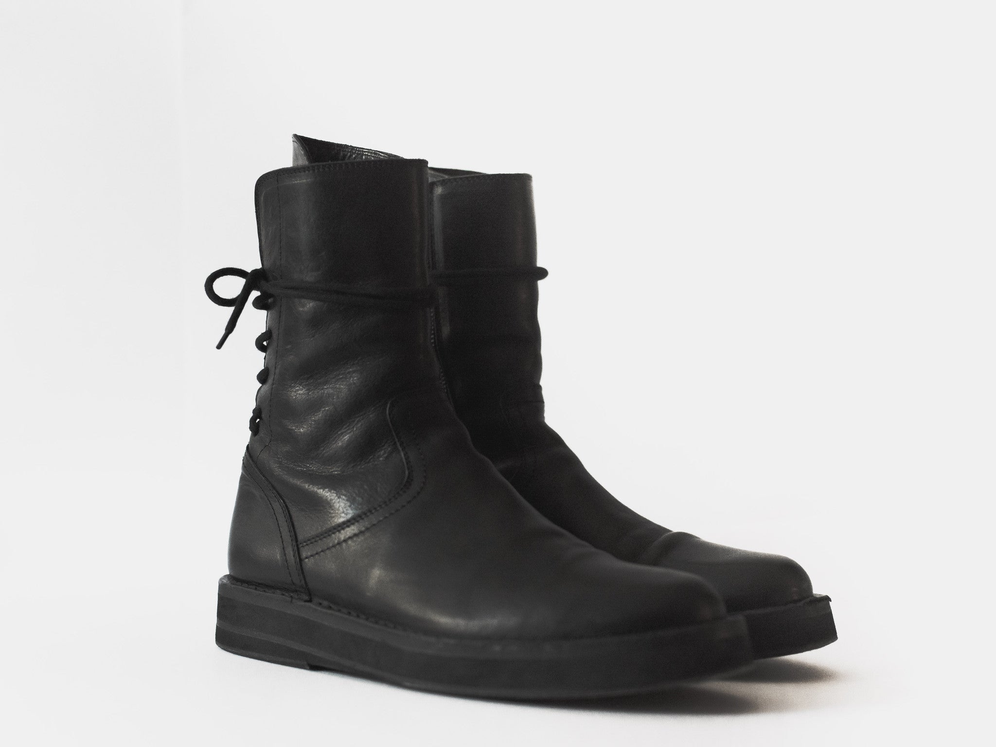 ann demeulemeester back lace boots
