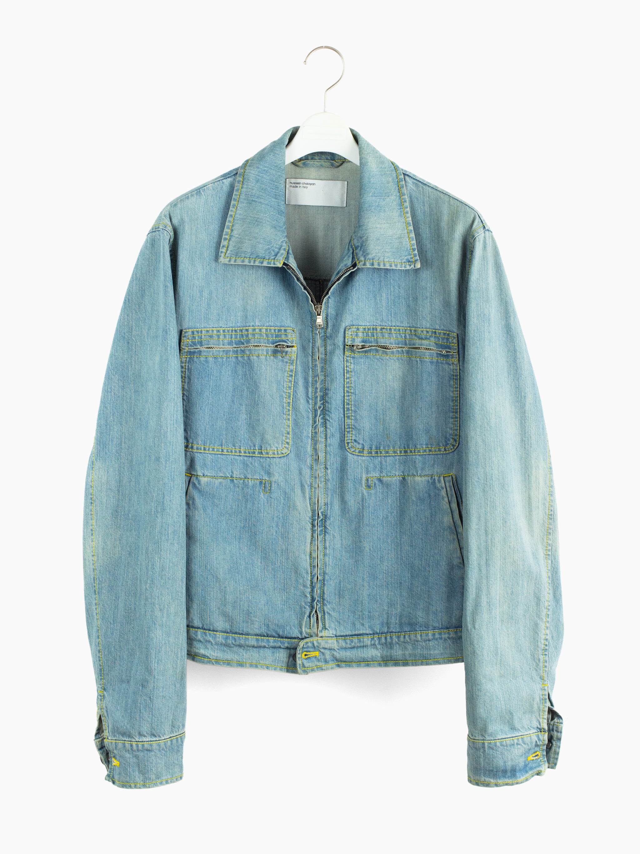 Hussein Chalayan 00s Light Wash Denim Work Jacket – HUIBEN