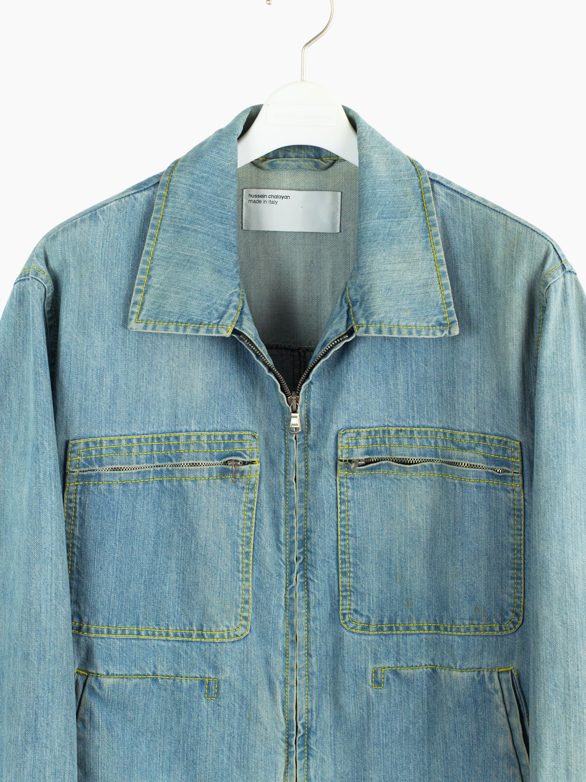 Hussein Chalayan 00s Light Wash Denim Work Jacket – HUIBEN