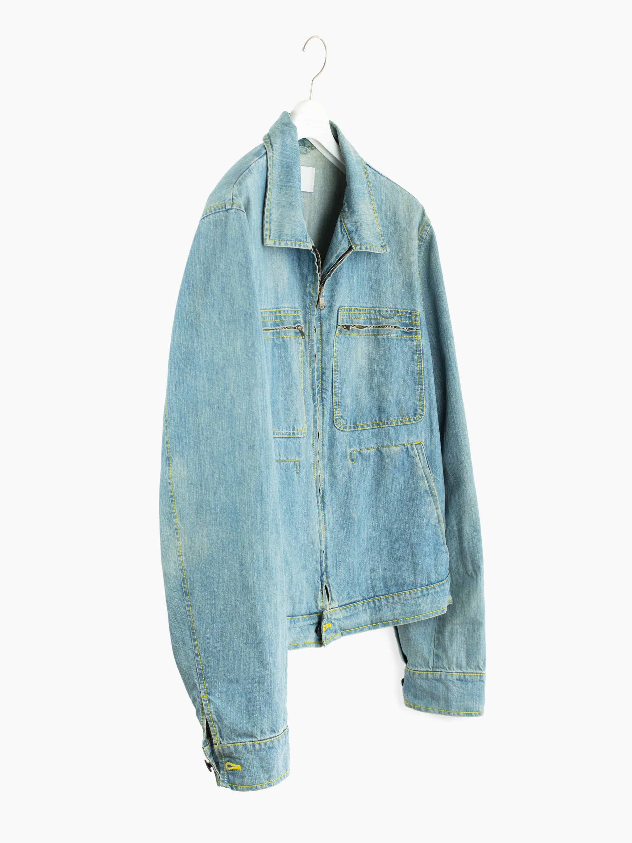 Hussein Chalayan 00s Light Wash Denim Work Jacket – HUIBEN