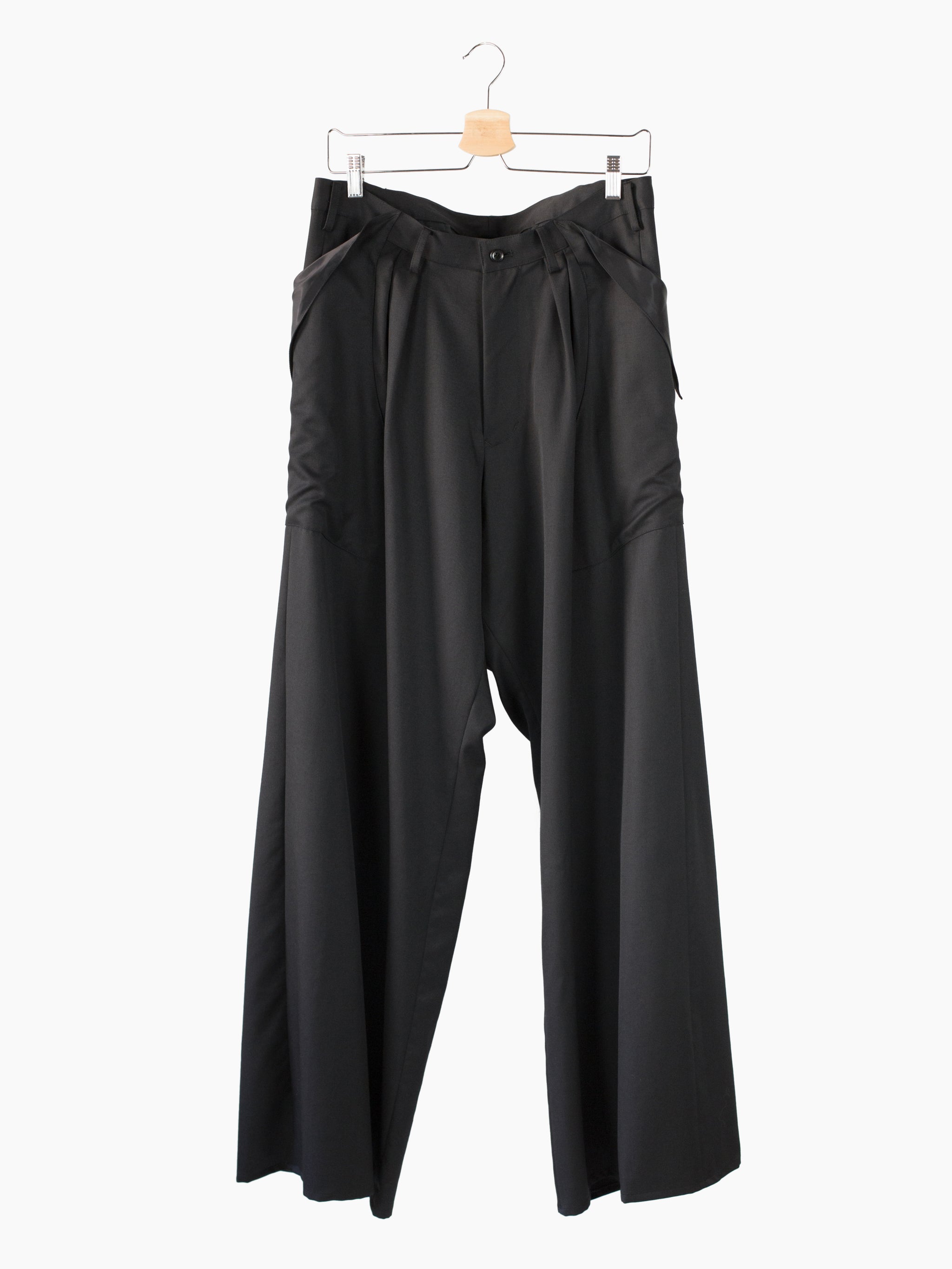 Sulvam AW22 Wool Gabardine Wide Trousers – HUIBEN