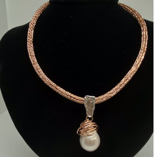 rose gold pearl drop necklace