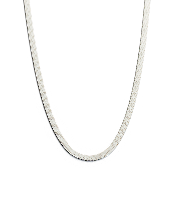 Necklace Herringbone 9.0 mm, 925 Sterling Silver, gold-plated