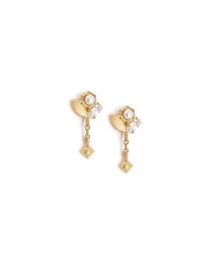 SLICE CLUSTER CHAIN STUDS (18K GOLD PLATED)