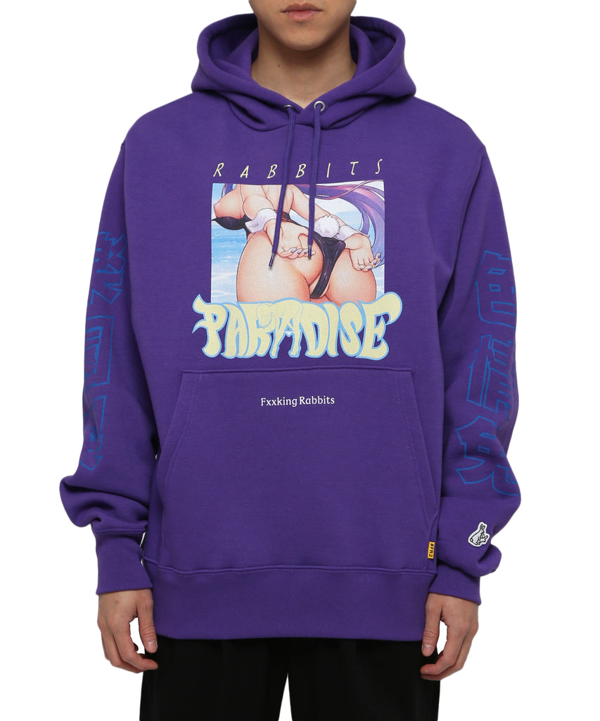 Front view of Made in Paradise #FR2 purple hoodie