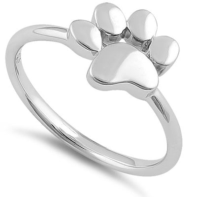 Buy Pet Lovers Paw Print Love Heart 925 Sterling Silver Ring Open  Adjustable Ring Pet Animal Jewelry Creative Pierced Love Dog Cat Claw Ring  at Amazon.in