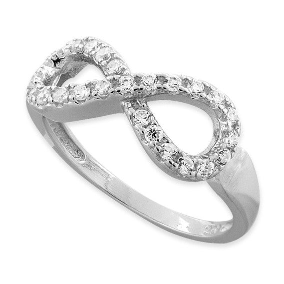 Sterling Silver Infinity Cz Ring 9248