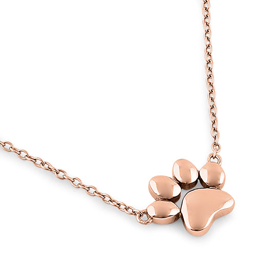 rose gold paw necklace