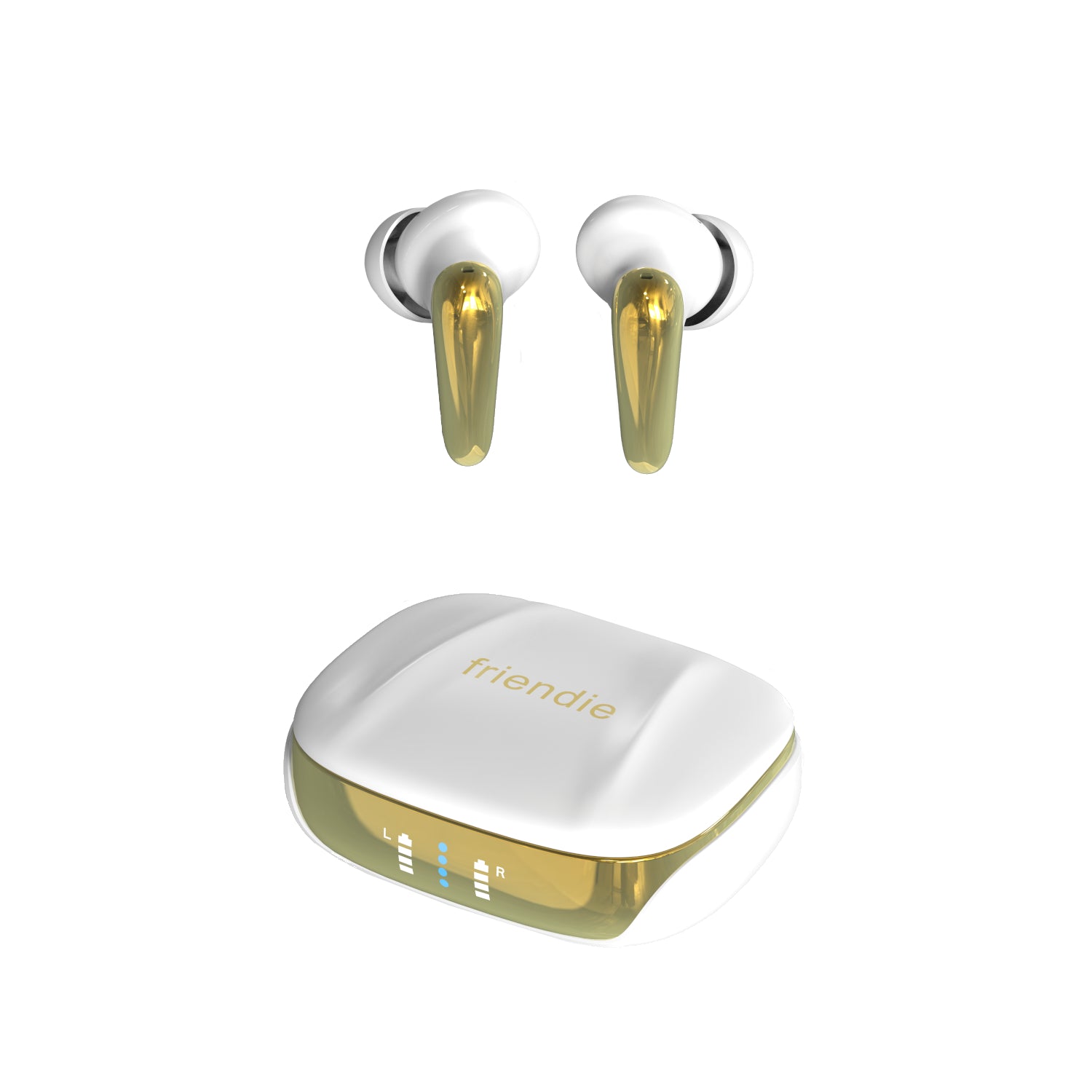 AIR Focus ANC Pearl White and Gold Active Noise Cancelling Earbuds (In Ear Wireless Headphones)