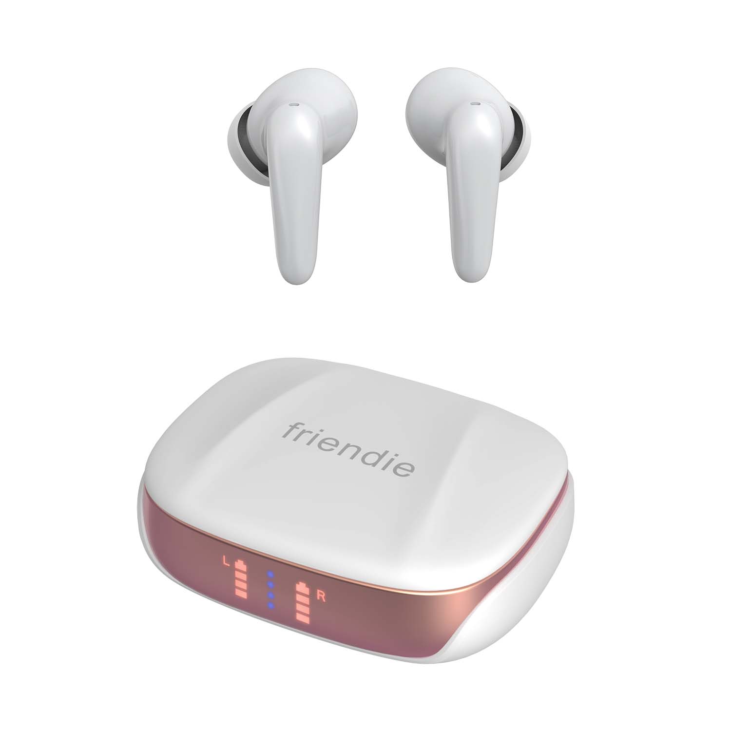 AIR Focus ANC Pearl White and Rose Gold Active Noise Cancelling Earbuds (In Ear Wireless Headphones)