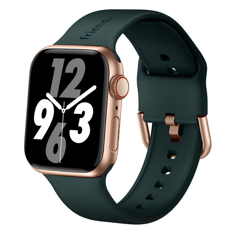 Silicone Band in Royal Green with Gold Modern Buckle - The Byron - Compatible with Apple Watch Size 38mm to 41mm