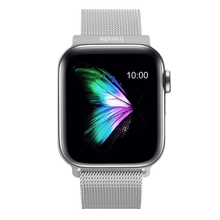 Stainless Steel Link Woven Mesh Infinite Loop Band - The Melbourne in Stainless Steel - Compatible with Apple Watch Size 42mm to 45mm