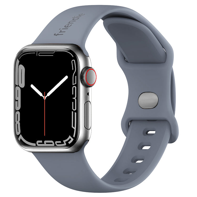 Silicone Sports Band Stardust Grey with Silver Pin - The Noosa - Compatible with Apple Watch Size 42mm to 45mm