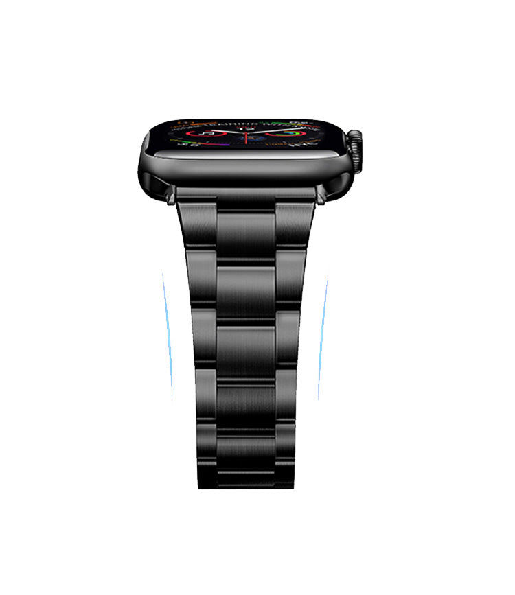 Stainless Steel Link Bracelet Band - The Sydney in Black - Compatible with Apple Watch Size 38mm to 41mm