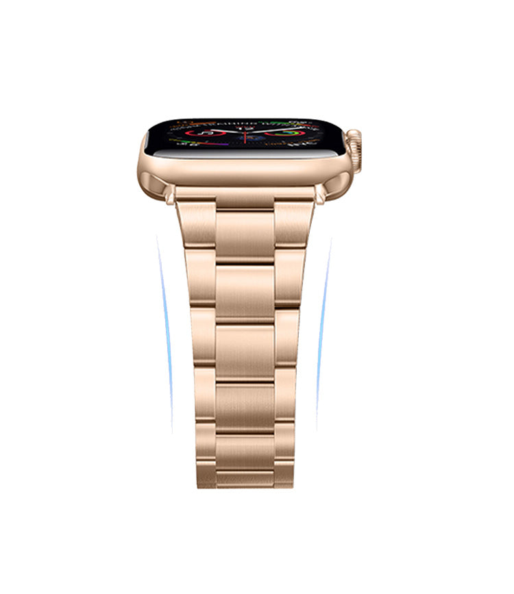 Stainless Steel Link Bracelet Band - The Sydney in Brushed Gold - Compatible with Apple Watch Size 38mm to 41mm