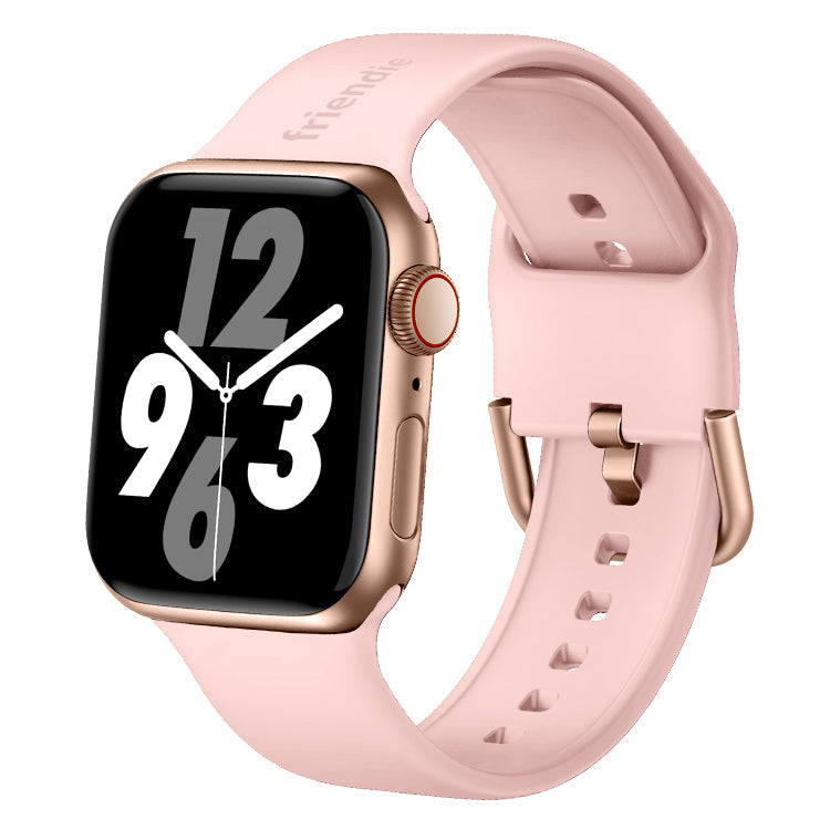 Silicone Band in Rose Gold with Gold Modern Buckle - The Byron - Compatible with Apple Watch Size 38mm to 41mm