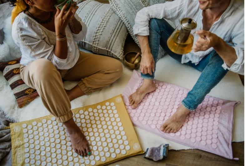 ShaktiMat Acupressure Mat for Beginners - Yellow, Tea, ShaktiMat and Conversation among Friends