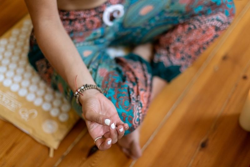 A way of meditation. Sitting on the ShaktiMat acupressure mat.