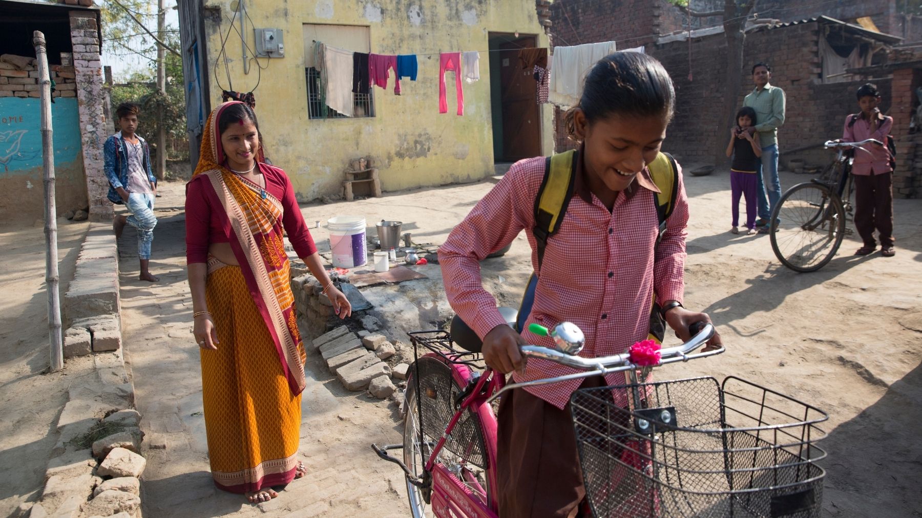 Through ShaktiMat's scholarship program, Aarti's oldest daughter is able to attend a private school to receive a better education.