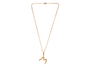 letter m necklace gold