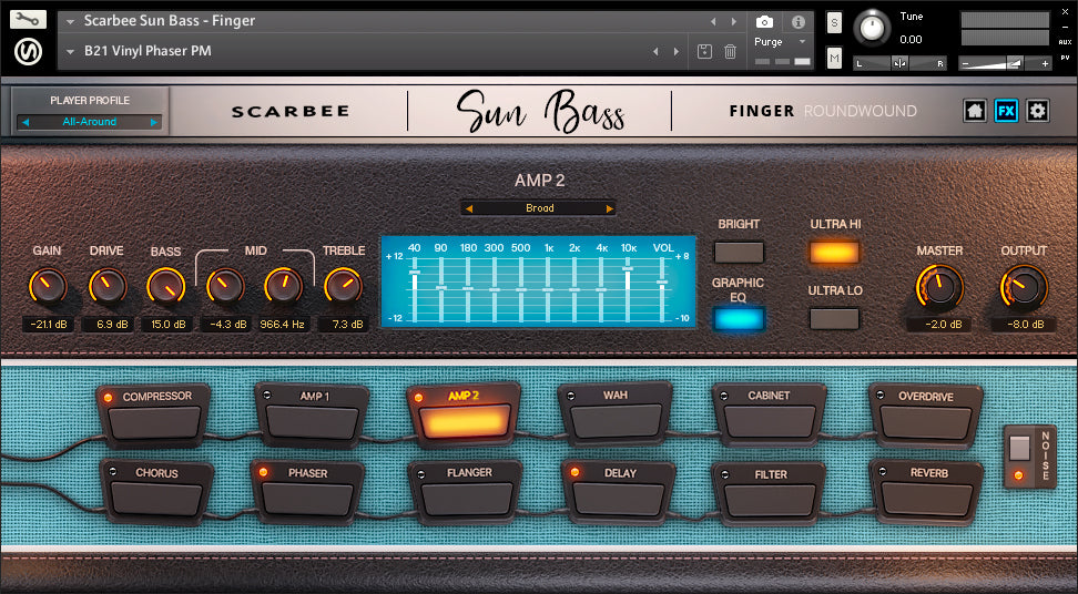 Scarbee Sun Bass - Finger FX page