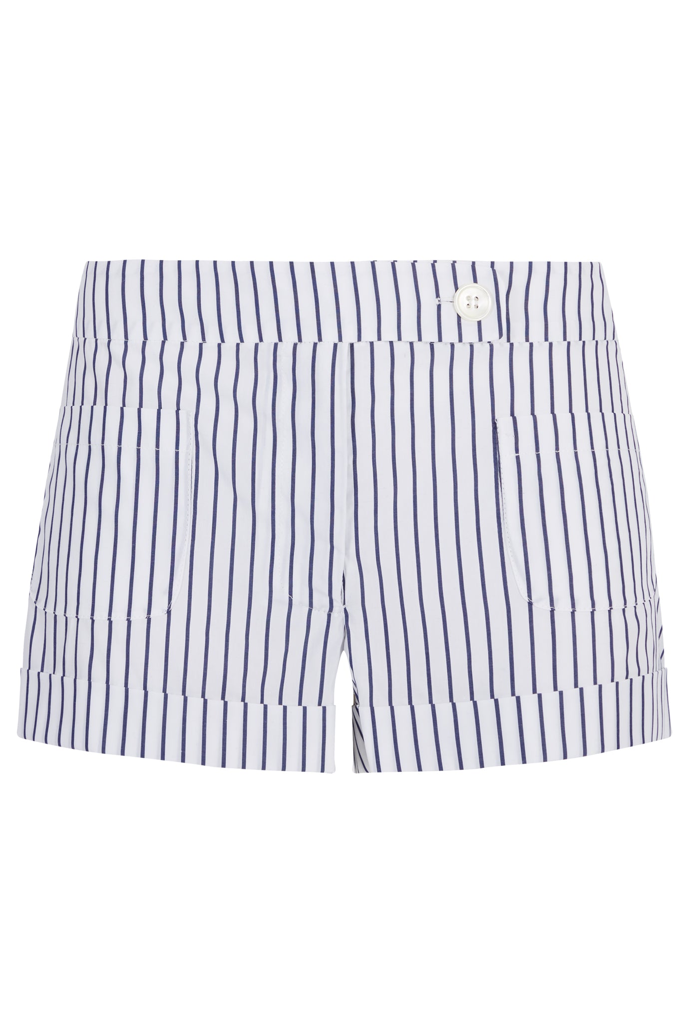 womens blue striped shorts