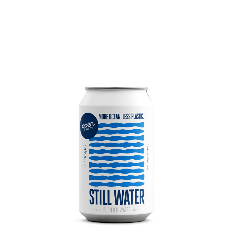 Open Water  Aluminum Bottle. Canned Water, Still