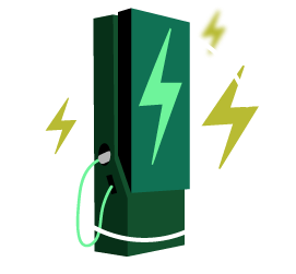 Illustration of car charging station icon
