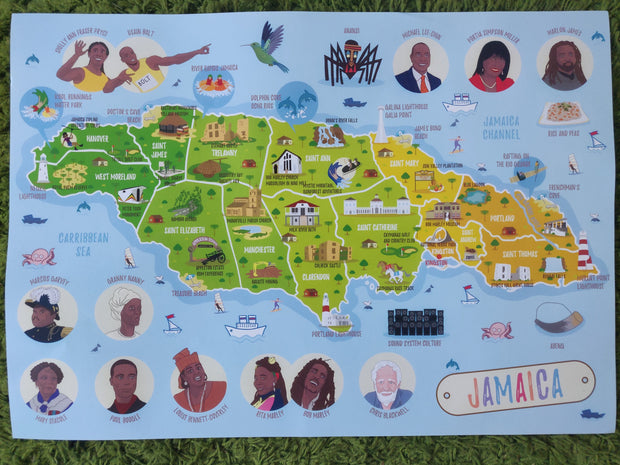 Jamaica Map Poster – Kids Swag