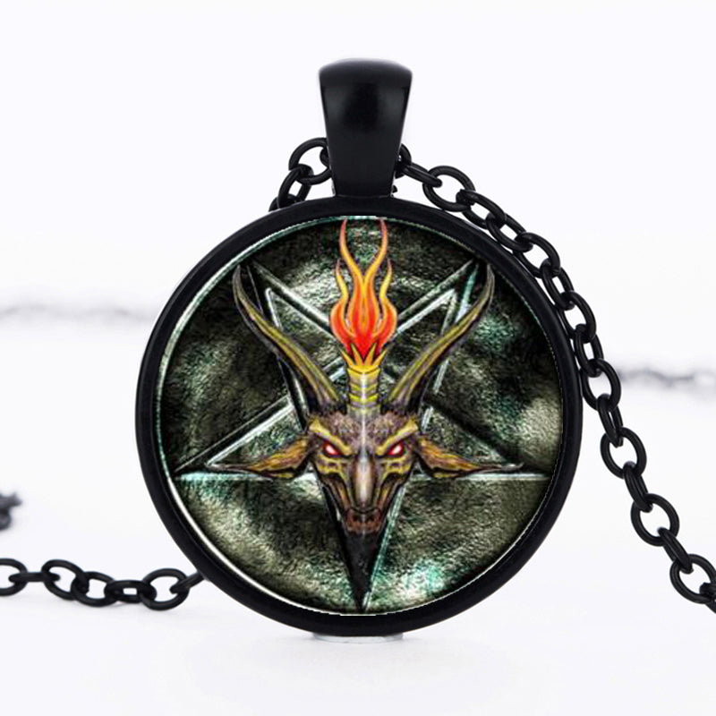 Handmade Baphomet Inverted Pentagram Necklace - aleph-zero