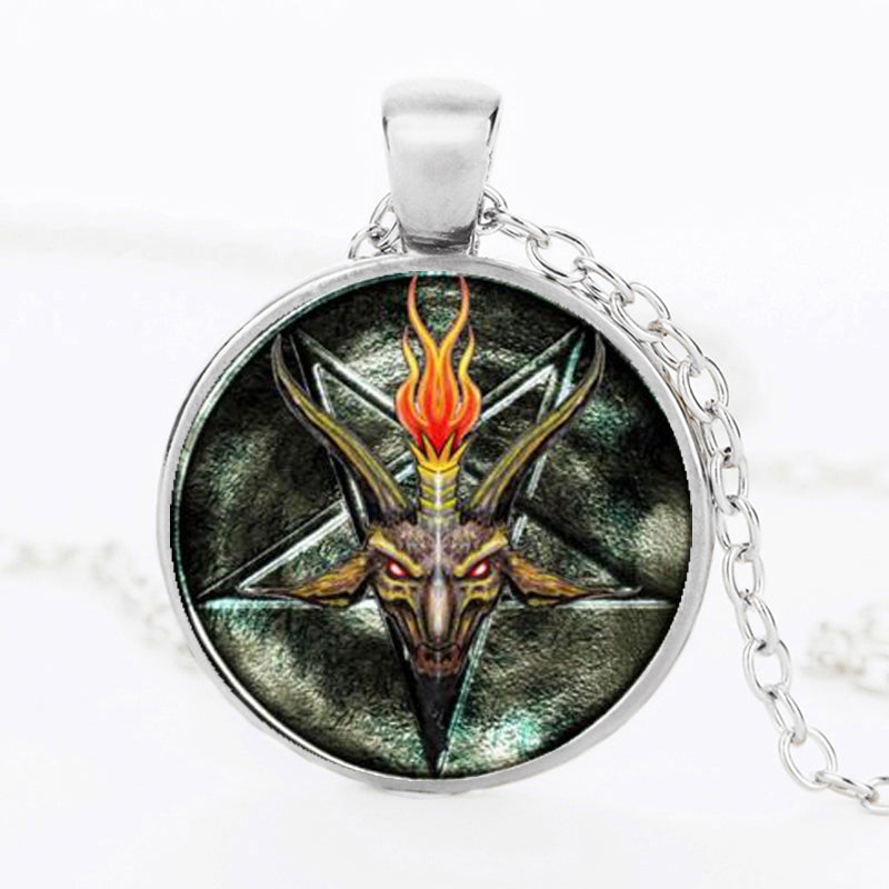 Handmade Baphomet Inverted Pentagram Necklace - aleph-zero