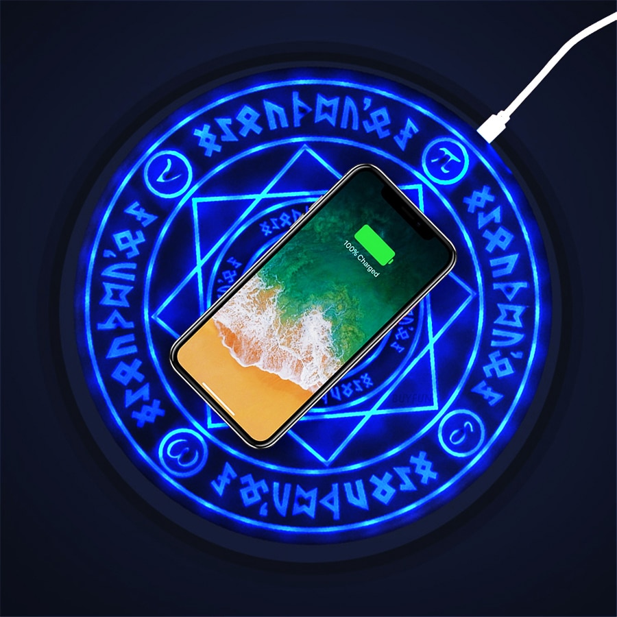 Magickal Universal Pentagram Qi Wireless - Fast Charger - aleph-zero