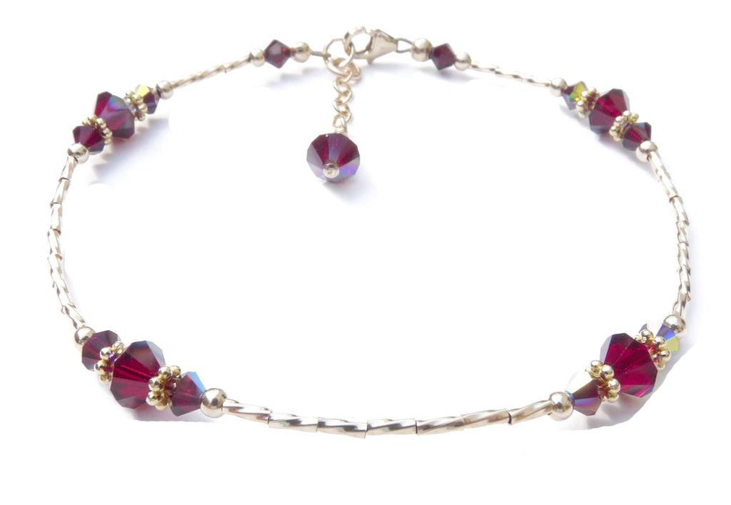 garnet ankle bracelet