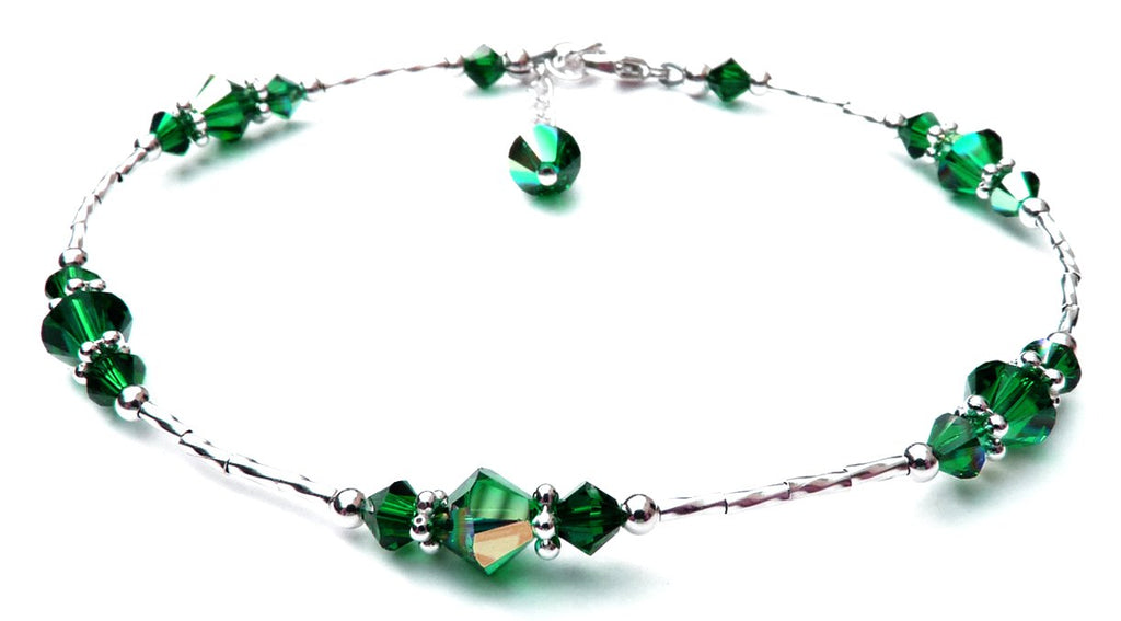 emerald ankle bracelet