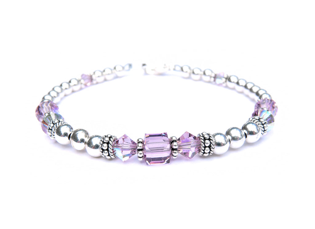 Alexandrite Bracelets, June Birthstone Bracelets, Handmade Silver Purp