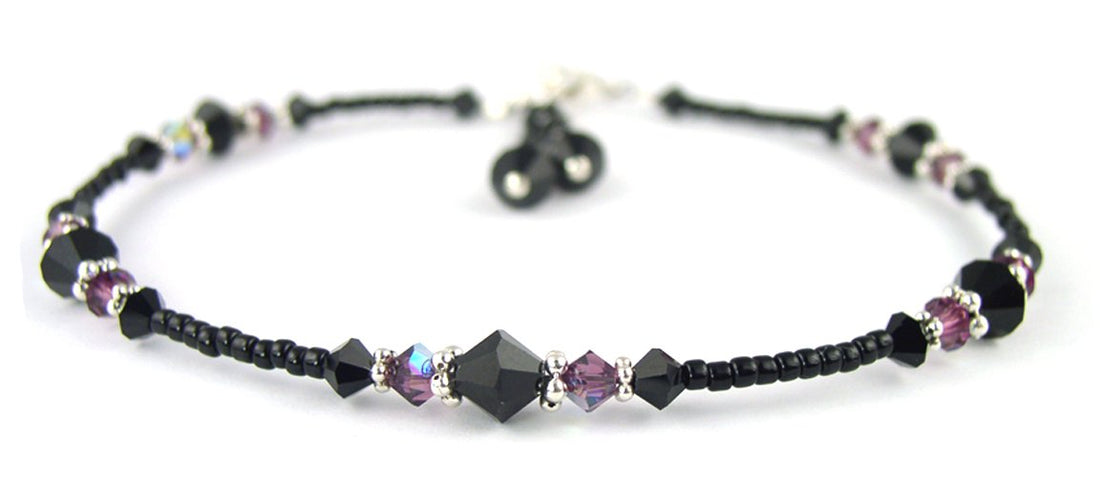 Black & White Handmade Beaded Anklet