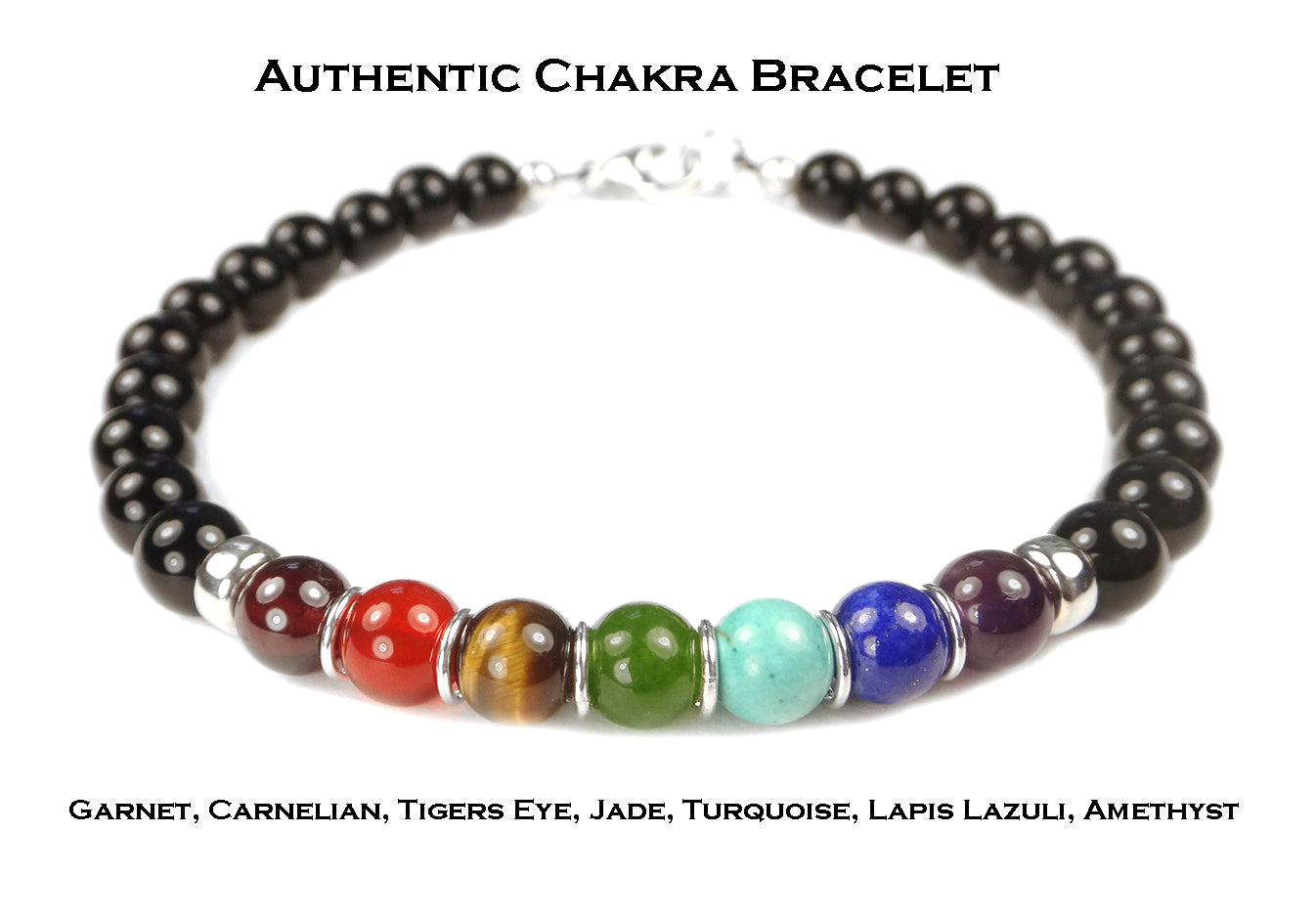 BCHA 7027c onyx gemstone chakra bracelets