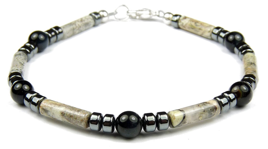 mens black crystal bracelet