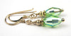 Dainty Gold Handmade Green Crystal Drop Earrings - Peridot August Birthstone