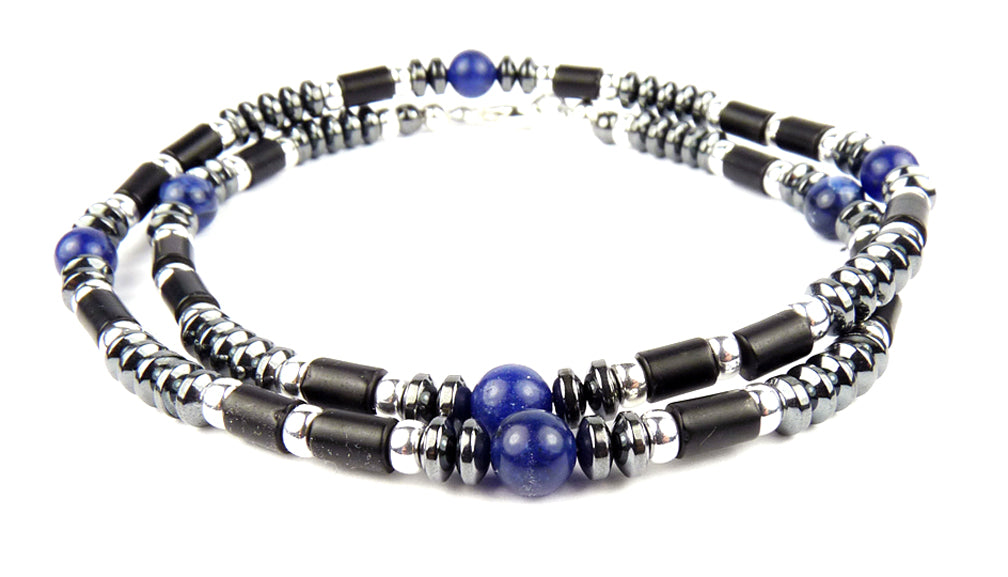 Lapis Lazuli Gemstone Necklace / Boho Jewelry for Men / Unisex Eye Catching  Jewellery / Unique Charming Beads / / Ethnic Chunky Menswear 