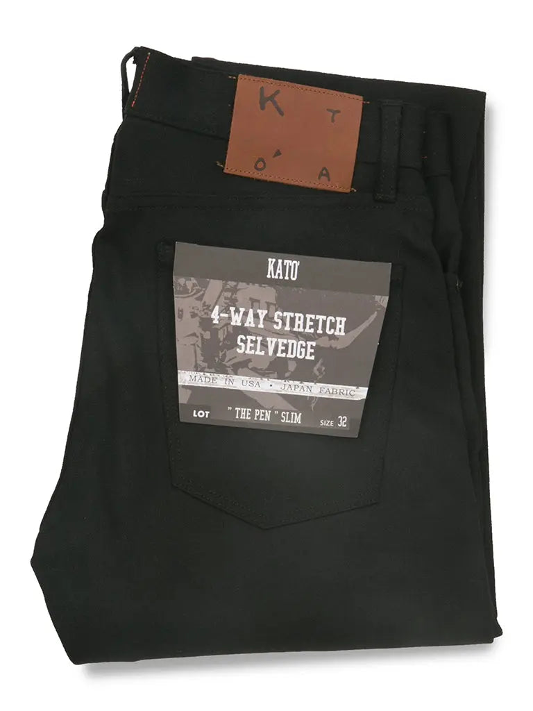 The Pen Slim 10.5oz Raw Stretch Selvedge- Black - Eames NW