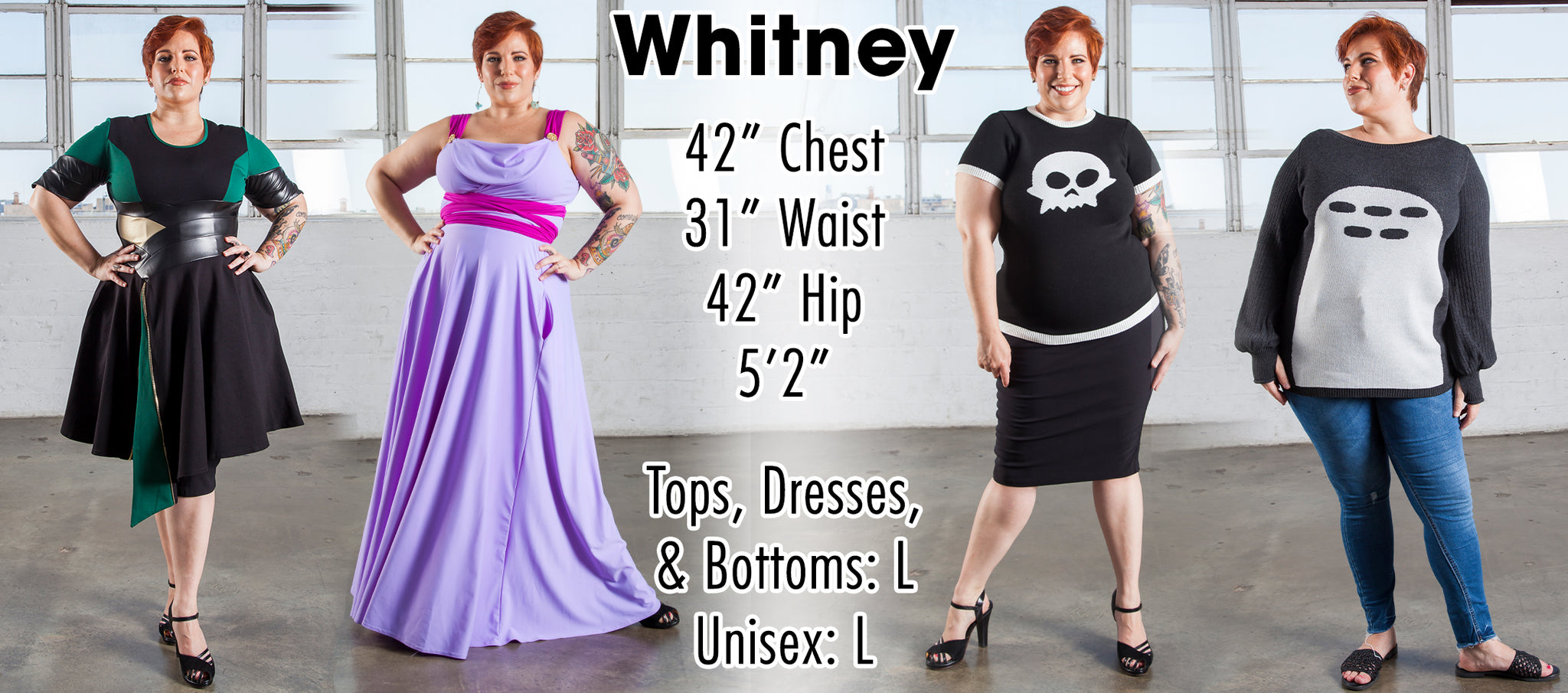 Whitney - 42" Chest 31" Waist 42" Hip 5'2" - Tops, Dresses, and Bottoms: L Unisex: L