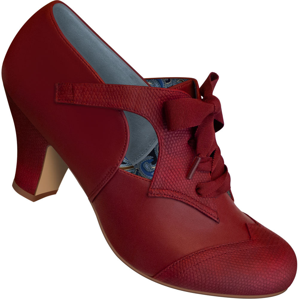 Red Faux Lizard Oxford Dance Shoes 