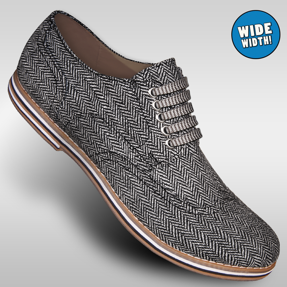 Aris Allen Mens Wide Herringbone Wingtip Dance Shoes 