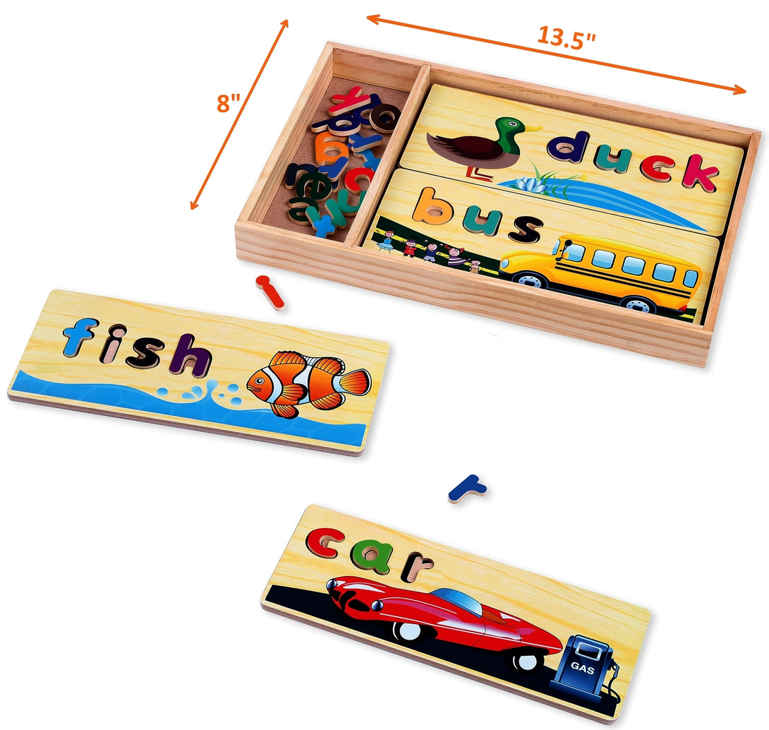 wooden spelling puzzles