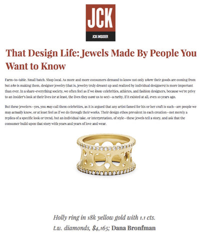 Holly Ring with Double Diamond Eternity Halo featured on JCK Insider 