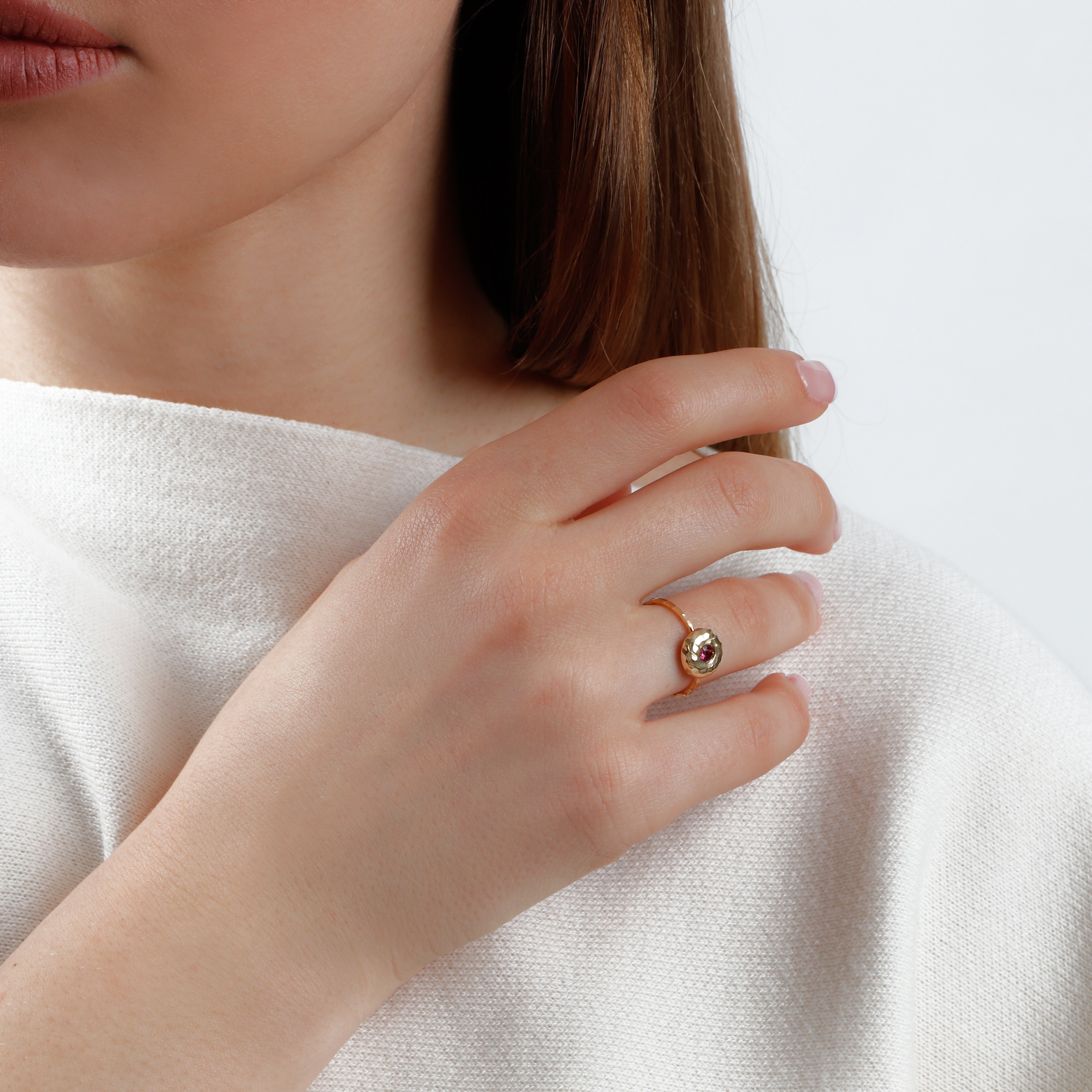 Pink Tourmaline Donut Ring