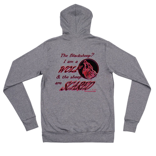 I am a Wolf Red Shadow Unisex Zip Hoodie